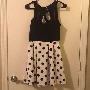 Junior Black & White Polka Dots Dress.
